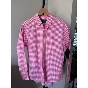 Vineyard Vines Gingham Pink Button Down Mens Shirt